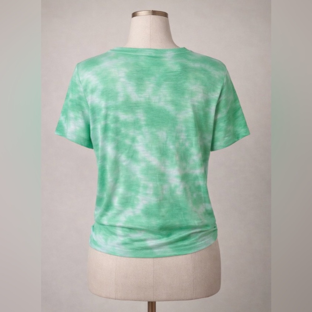 Sanctuary Perfect Knot Tie-Dye Green Tee Knotted Front Top Size S Anthropologie - Picture 4 of 7